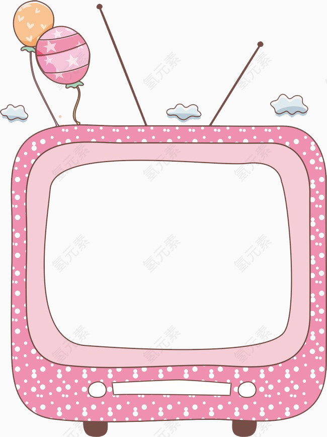 粉色卡通电视机边框
