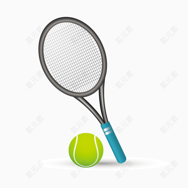 体育用品网球网球拍矢量图