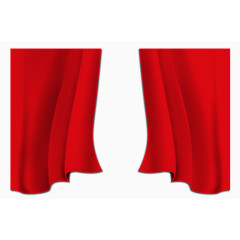 红色窗帘素材
