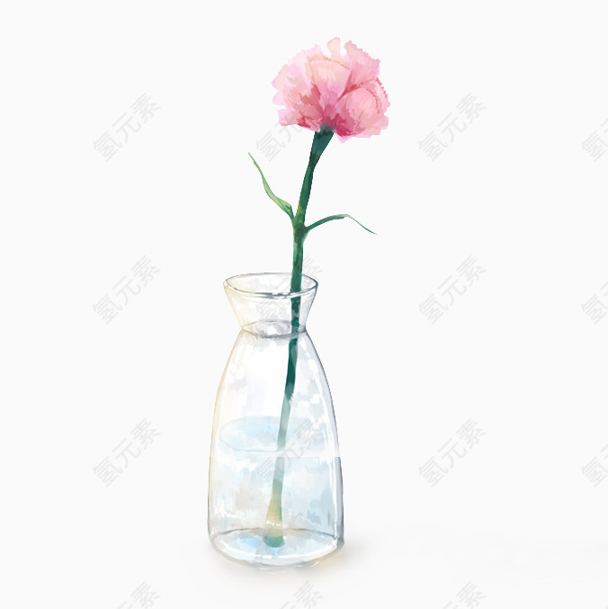 一只粉色康乃馨花瓶