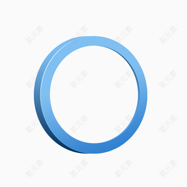 蓝色立体圆圈免抠素材