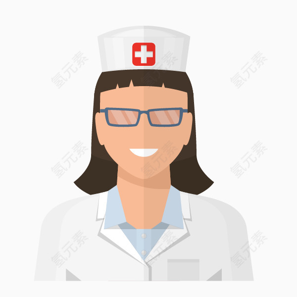 卡通手绘女护士人头像