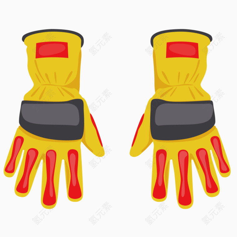 黄色安全消防手套