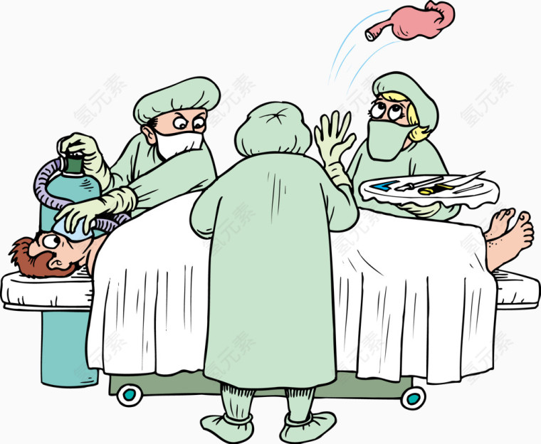 恐怖医生做手术矢量素材卡通