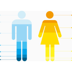 矢量PPT设计男女性别对比图标