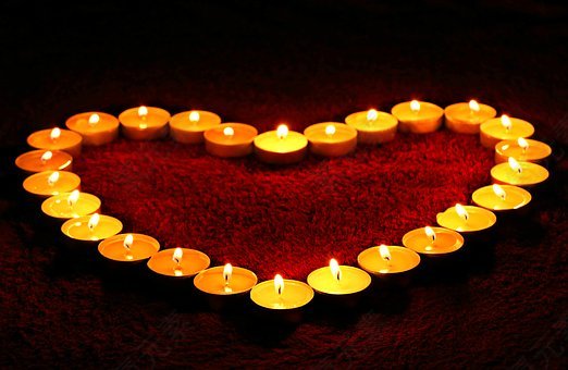 蜡烛,心,火焰,爱,情人节,浪漫,火,红色,符号,免費的照片,免费图片