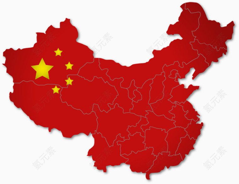 矢量手绘中国地图