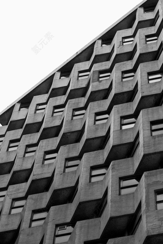 黑色极简折线效果建筑外观