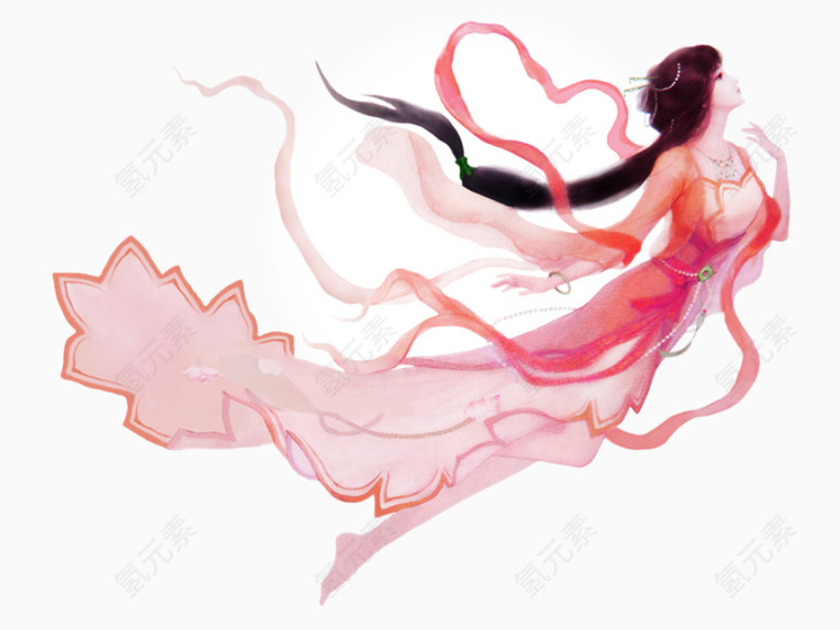 粉色梦幻美丽仙女装饰图案