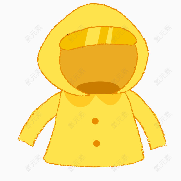 黄色可爱儿童雨衣