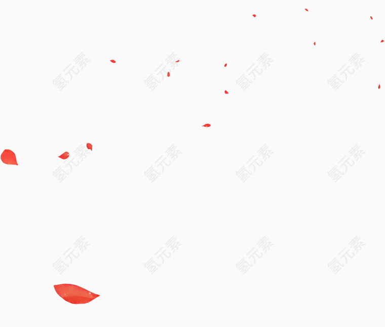 中国风红色花瓣漂浮素材