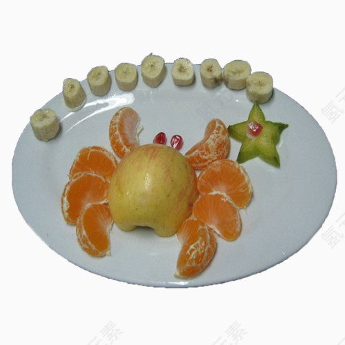 螃蟹图形可爱水果拼盘