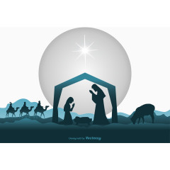 矢量基督诞生的场景