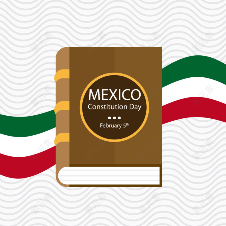 矢量墨西哥宪法的书
