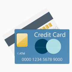 蓝色银行卡信用卡反正面