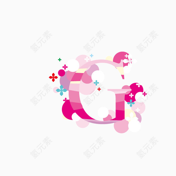 美妆 粉红色 字母 G