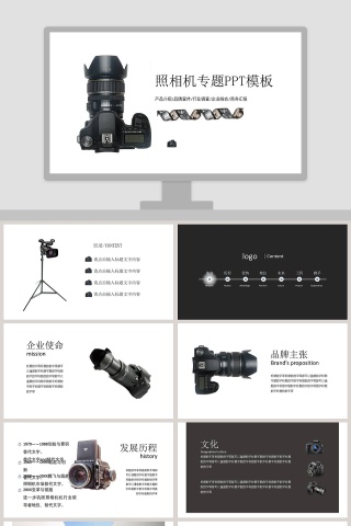 照相机产品介绍品牌宣传市场调研行业峰会商务汇报PPT