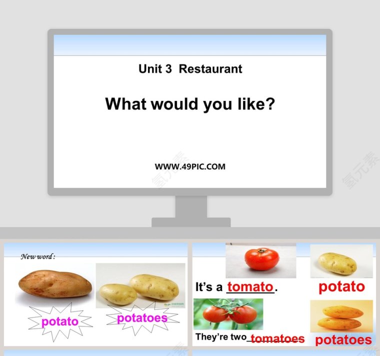 What would you like-Unit 3  Restaurant教学ppt课件第1张
