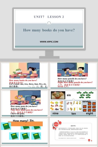 Unit7   Lesson 2-How many books do you have教学ppt课件