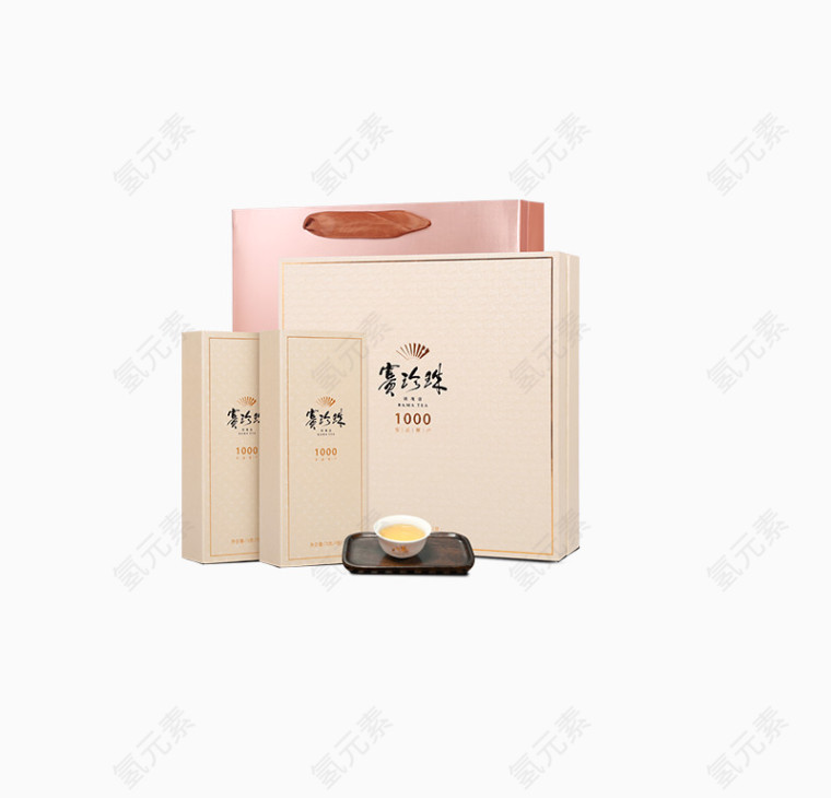 中国风简约茶礼品盒包装设计茶托茶杯