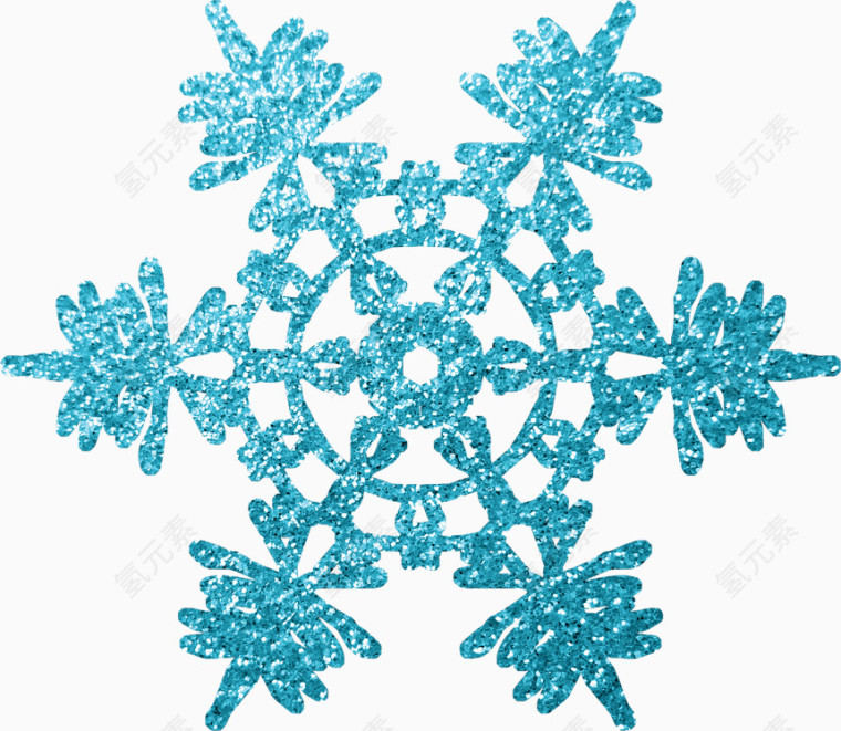 蓝色晶体发光雪花图案