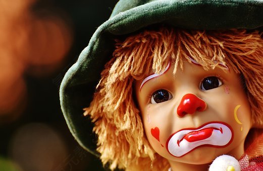 娃娃,小丑,悲伤,丰富多彩,甜,搞笑,玩具,儿童,滑稽,可爱,免費的照