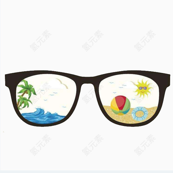 眼镜沙滩阳光
