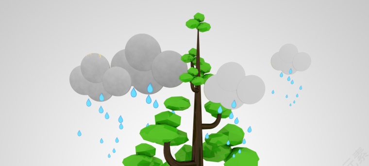 3D树植物卡通商务元素素材办公PPT创意第1张