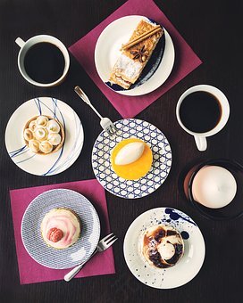 表,甜点,咖啡,蛋糕,食品,早餐,免費的照片,免费图片