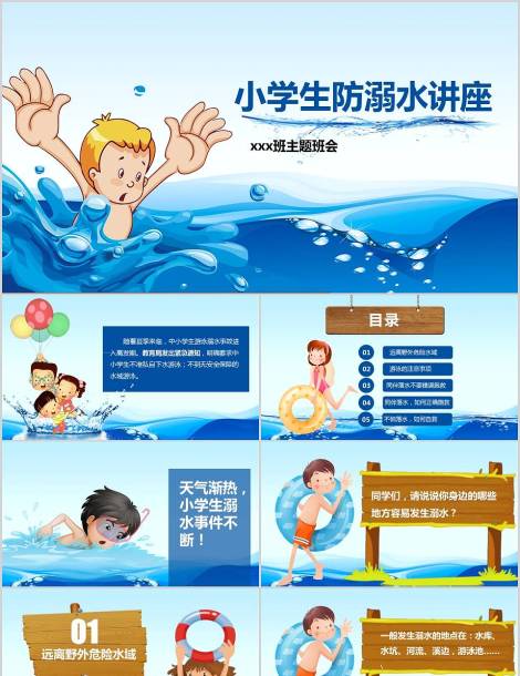 小学生防溺水讲座预防溺水安全教育PPT下载