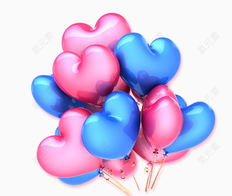 彩色爱心浪漫氢气球