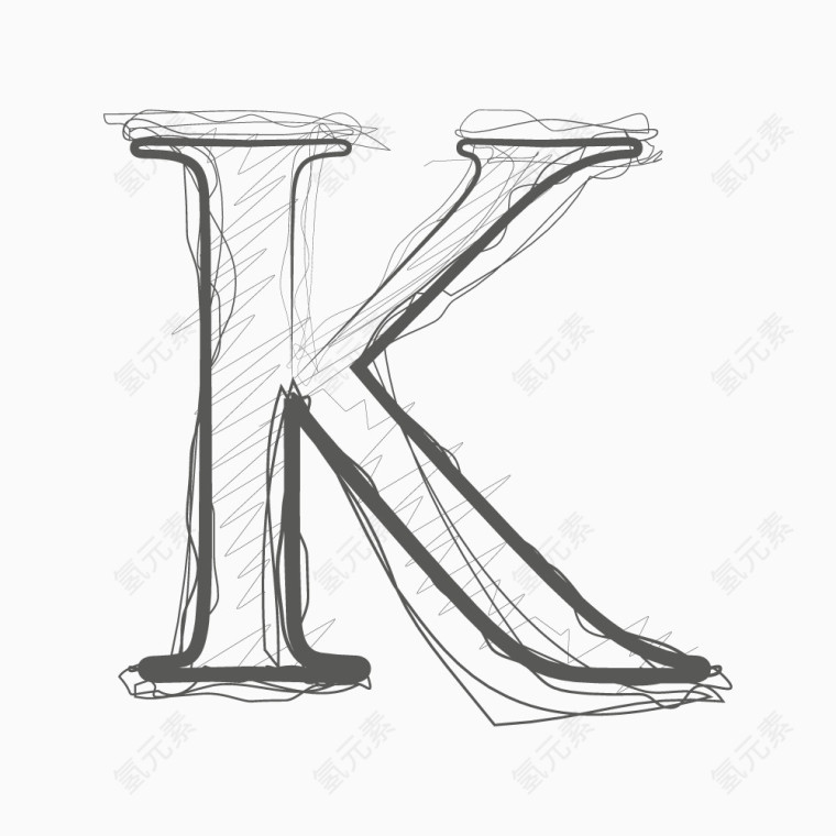 铅笔绘制字母K