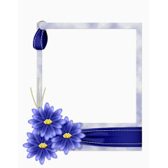 蓝色相框蓝色花朵相框边框室内设计