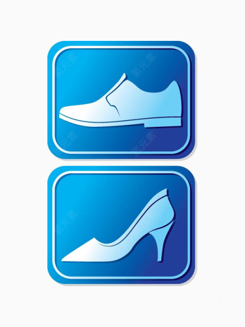 皮鞋与高跟鞋男女厕所标志下载