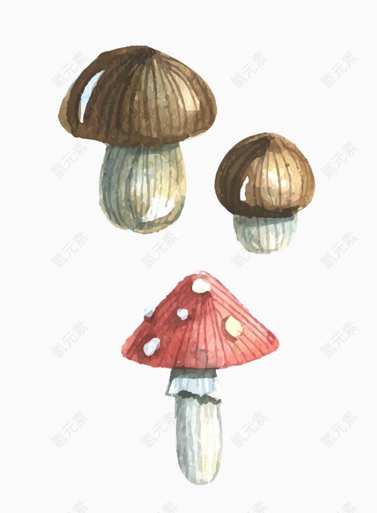 水彩小蘑菇