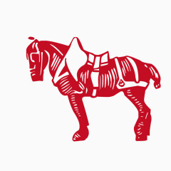 红色马匹装饰图案
