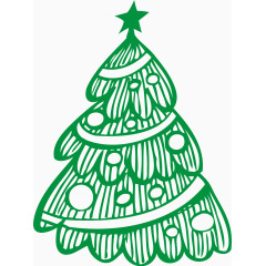 绿色卡通的圣诞树