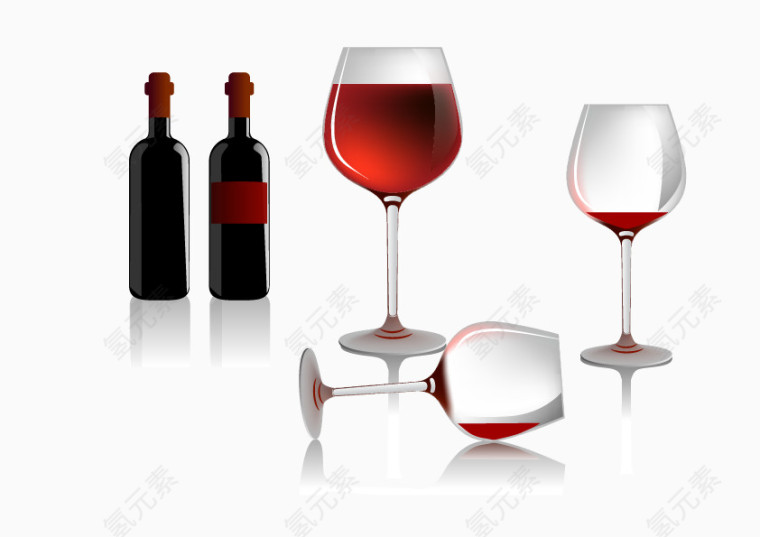 葡萄酒和酒杯