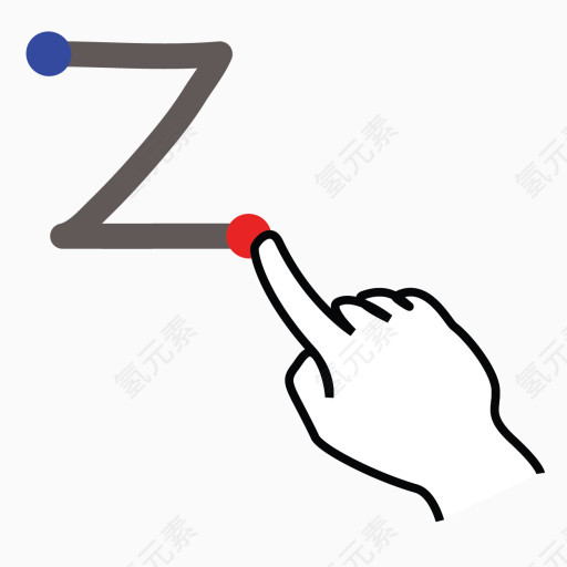 脑卒中信Z大写字母gestureworks图标