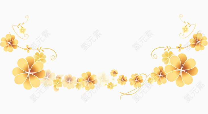 黄色花朵花边