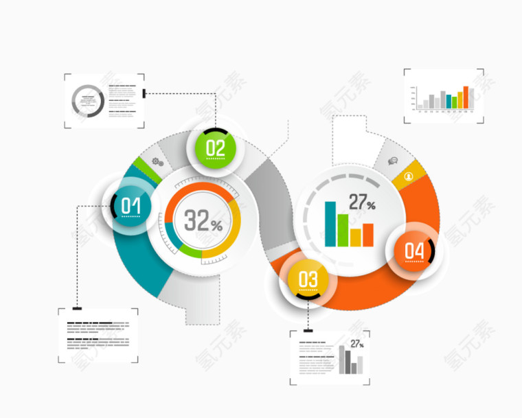 矢量商务信息图表