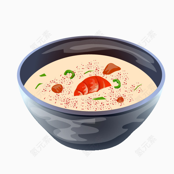 卡通手绘一碗汤