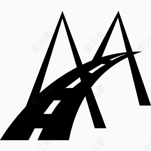 现代桥梁道路的标志图标