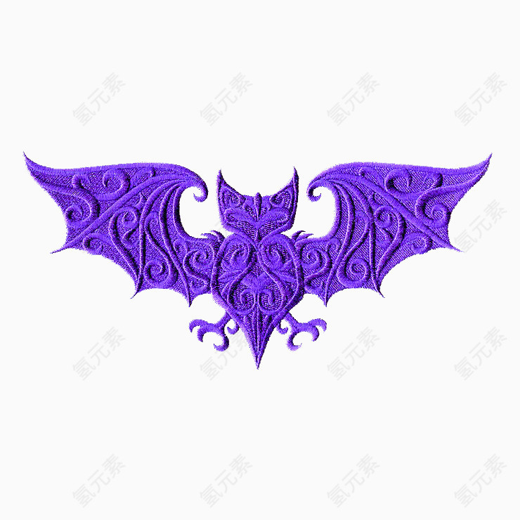 蓝紫色蝙蝠印花