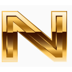 金属质感设计字母N