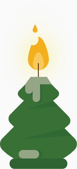 绿色蜡烛黄色烛光火焰矢量素材