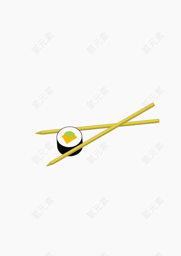 筷子夹着的寿司