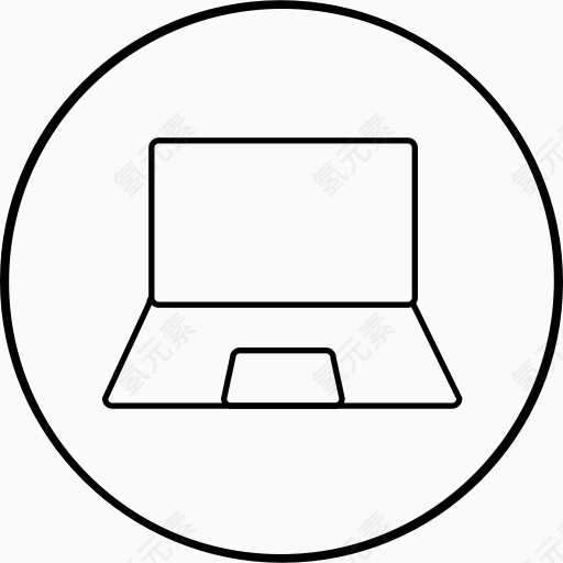 电脑类桌面显示笔记本电脑监控笔记本PC屏幕圆黑图标