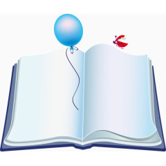 手绘书本和气球