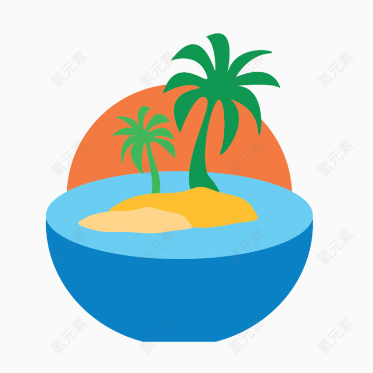 夏季图标椰子树
